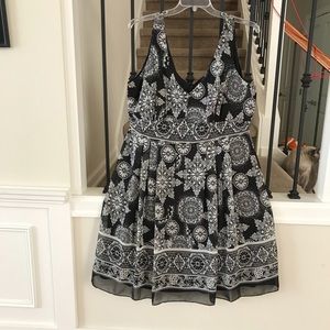 Black and white chiffon dress